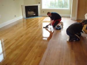 wooden floor polishing